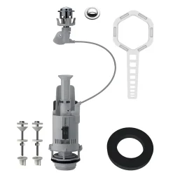 Chasse d'eau + robinet flotteur à ouverture différé Flomasta, double bouton poussoir + câble