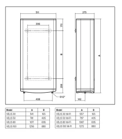 Chauffe-eau électrique Ariston Velis Tech blanc 65L