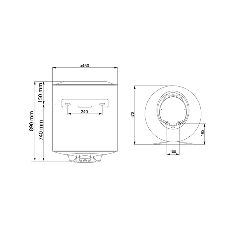 Chauffe-eau électrique vertical mural Pro 1 Eco 100L - ARISTON - 3201959