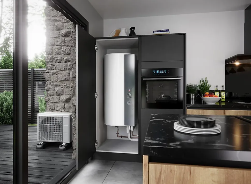 Chauffe-eau thermodynamique AEROMAX SPLIT 3 - stable 270 L - Pour 5 personnes - 1800 W - Profil XL - Diamètre : 600 mm - Hauteur