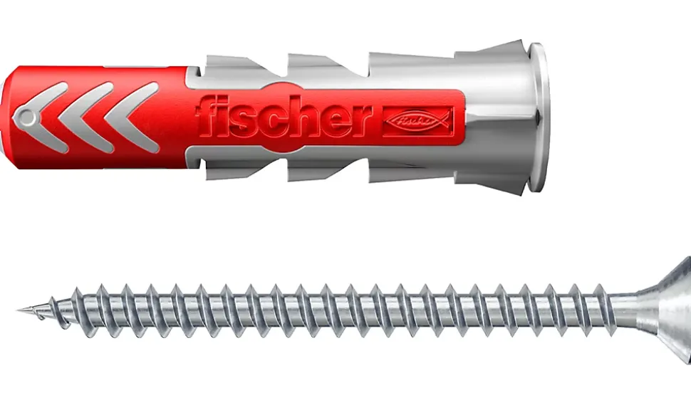 Cheville bi-matière avec vis Fischer DuoPower pour matériaux de construction 6x30 mm, 12 pièces