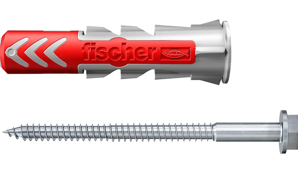 Cheville bi-matière avec vis Fischer DuoPower pour matériaux de construction 10x50 mm, 25 pièces