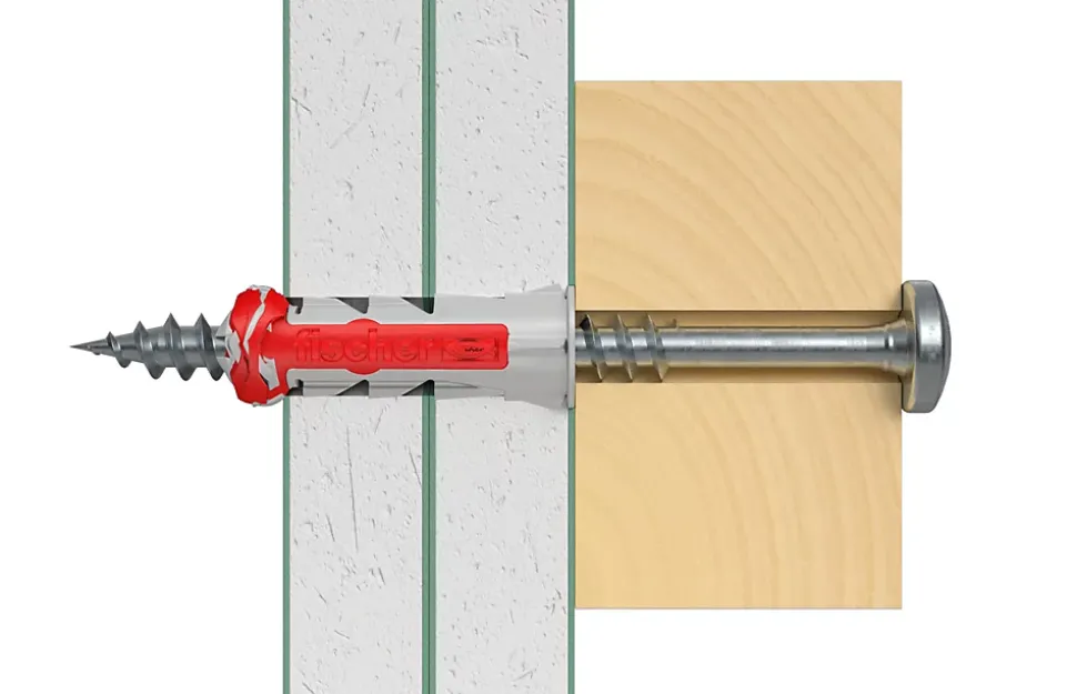 Cheville bi-matière avec vis Fischer DuoPower pour matériaux de construction 12x60 mm, 2 pièces