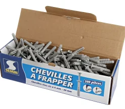 Cheville Clous Vis à Frapper Semin, 6 x 40 mm, Boite de 200 (lot de 2)