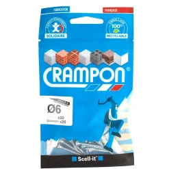 Cheville Crampon blanc ø6 mm + vis, 20 pièces