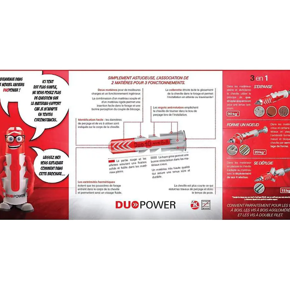 Cheville Duopower assortiment, 280 pièces