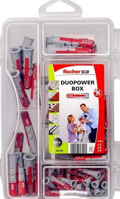 Cheville Fischer DuoPower 30 x ø5 x l.25 mm / 35 x ø6 x l.30 mm / 20 x ø8 x l. 40 mm