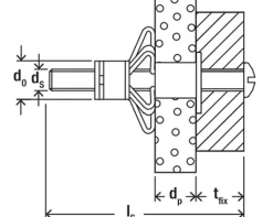 Cheville métallique pour corps creux HM-S Fischer 4x32 mm, 4 pièces