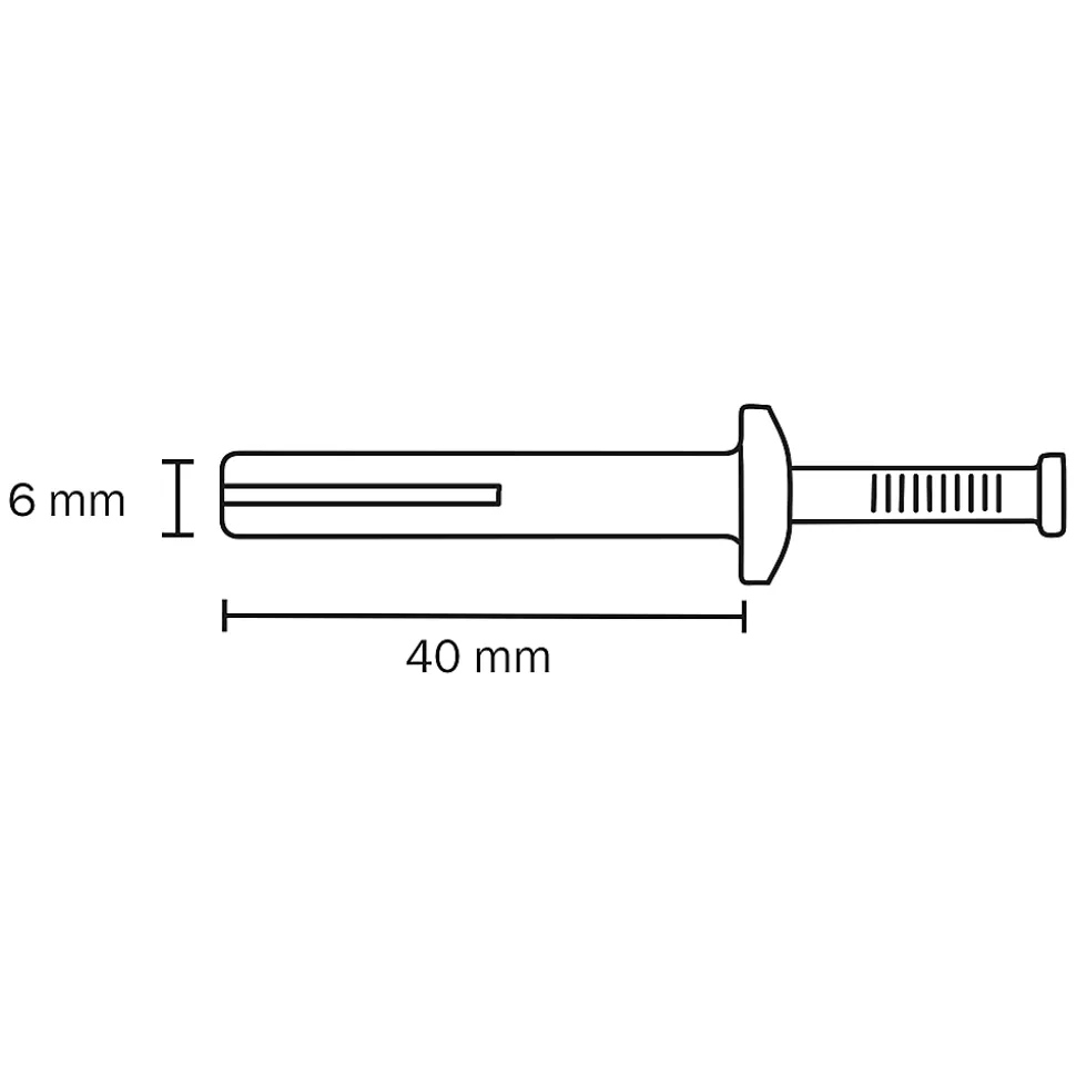 10 chevilles à frapper Diall métal PZ Ø6x40mm