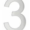 Chiffre 3 adhésif, inox, H.76mm - THIRARD