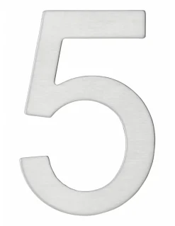 Chiffre 5 adhésif, inox, H.76mm - THIRARD