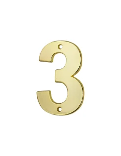 Chiffre 3, laiton, à visser, H.51mm, doré - THIRARD