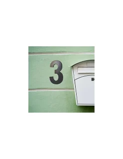 Chiffre 3 à visser, alliage, H.80mm, noir - THIRARD
