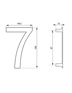 Chiffre 7 à visser, inox, H.100mm - THIRARD