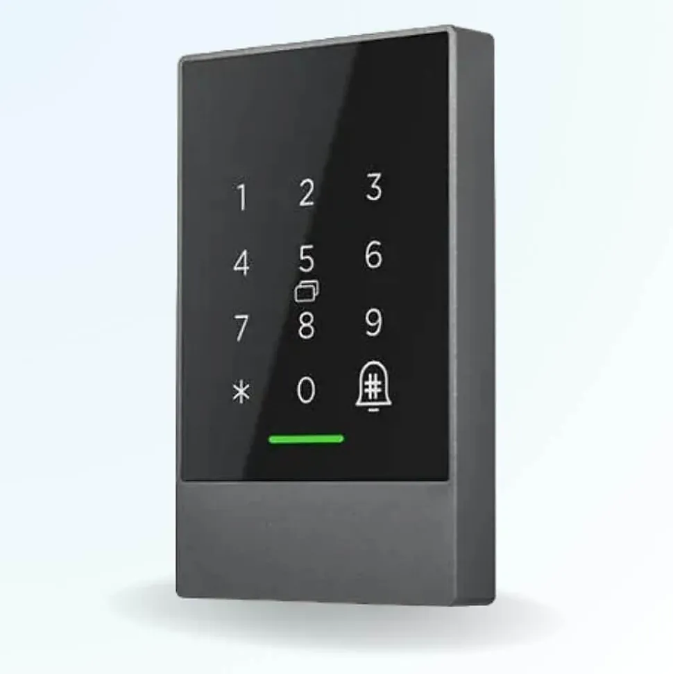 Clavier de contrôle d'accès tactile connecté locky-7c avec boitier métal à code, badge et bluetooth