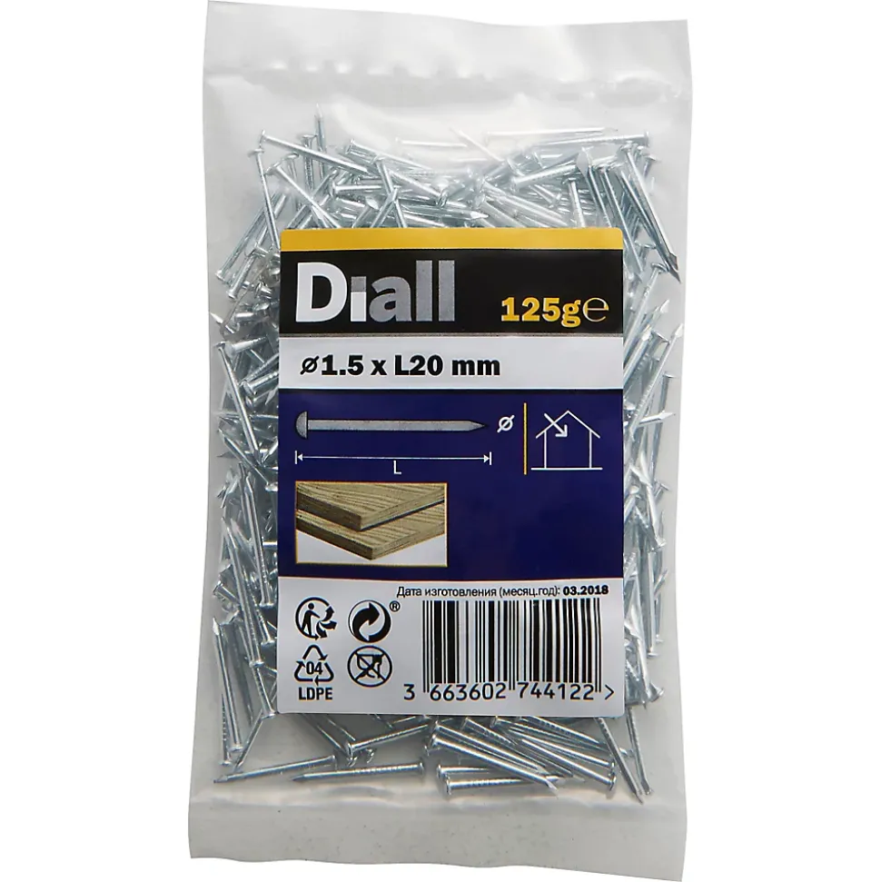 Clous à tête bombée en acier zingués 1,8x30 - 125g