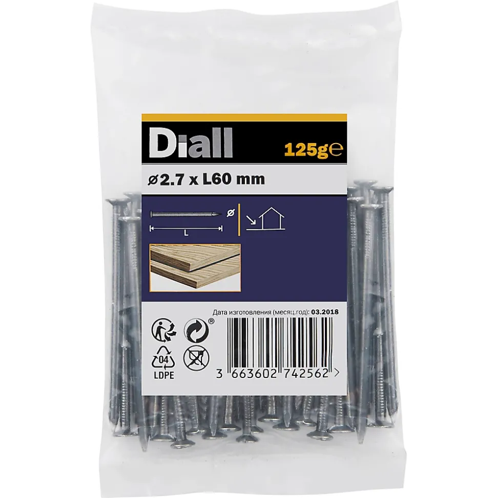 Clous à tête plate en acier galvanisé 3x12 - 125g