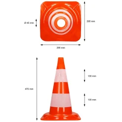 Cône de signalisation routière cône de chantier orange blanc 47 cm 1 pièce