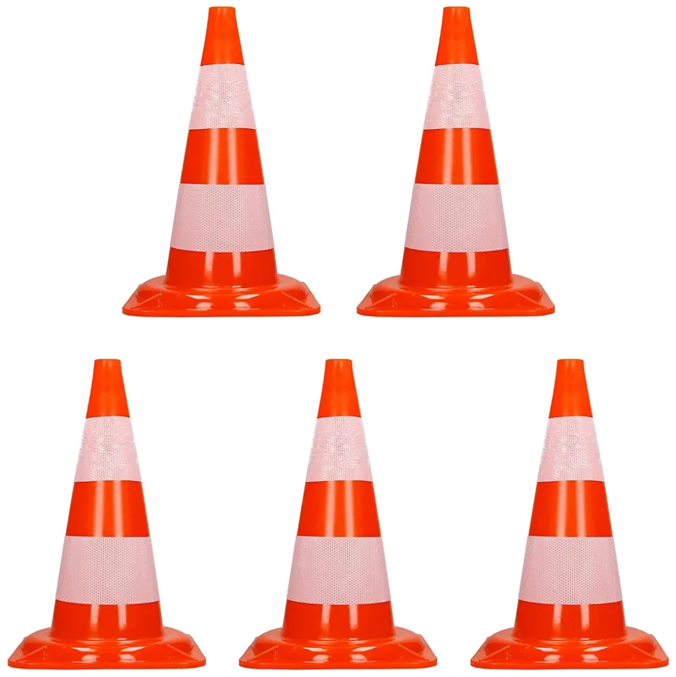Cônes de signalisation routière cône de chantier orange blanc 47 cm 5 pièces