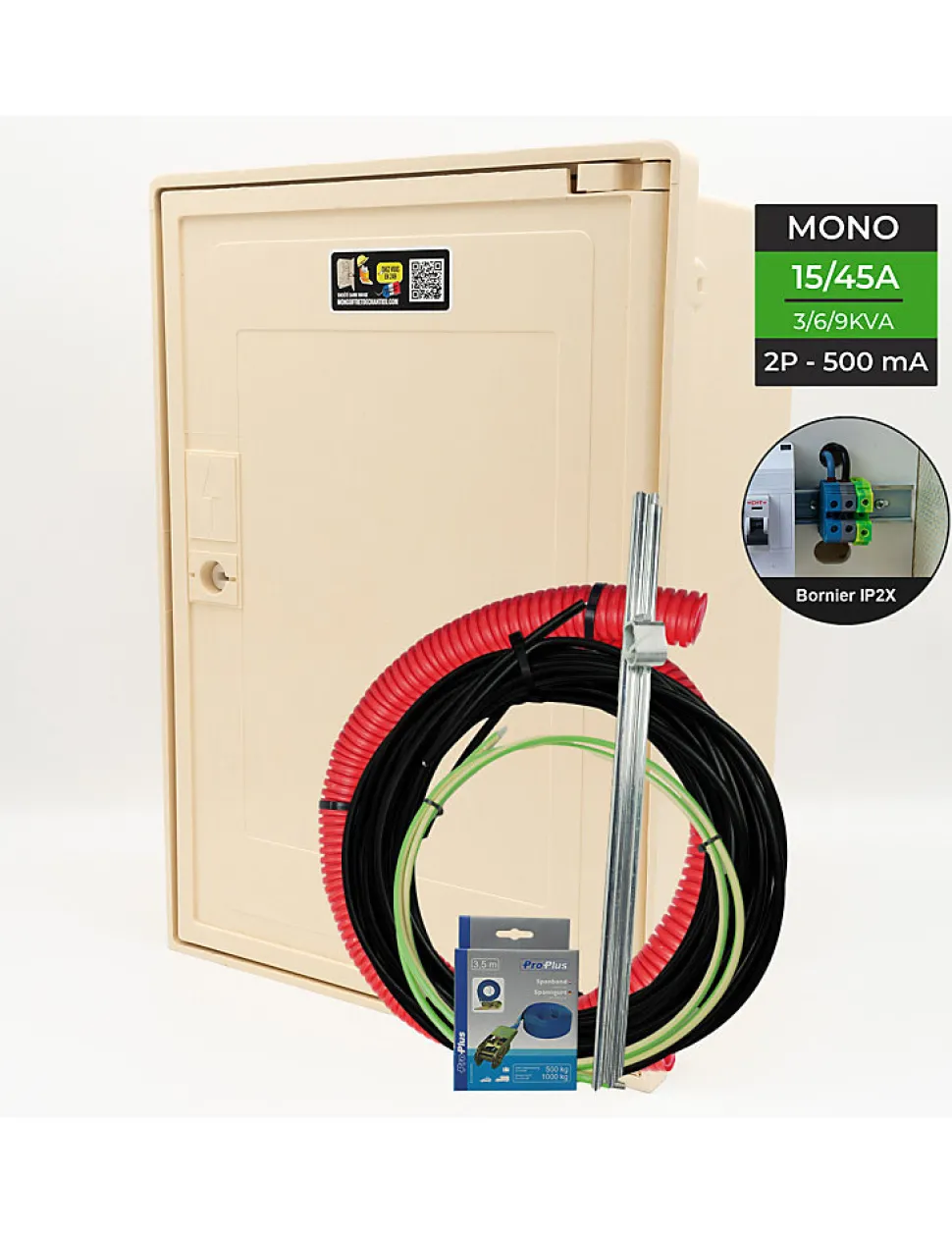 Coffret Complet 15 Mètres 3/6/9 Kw "aerien" Avec Bornier Ip2x