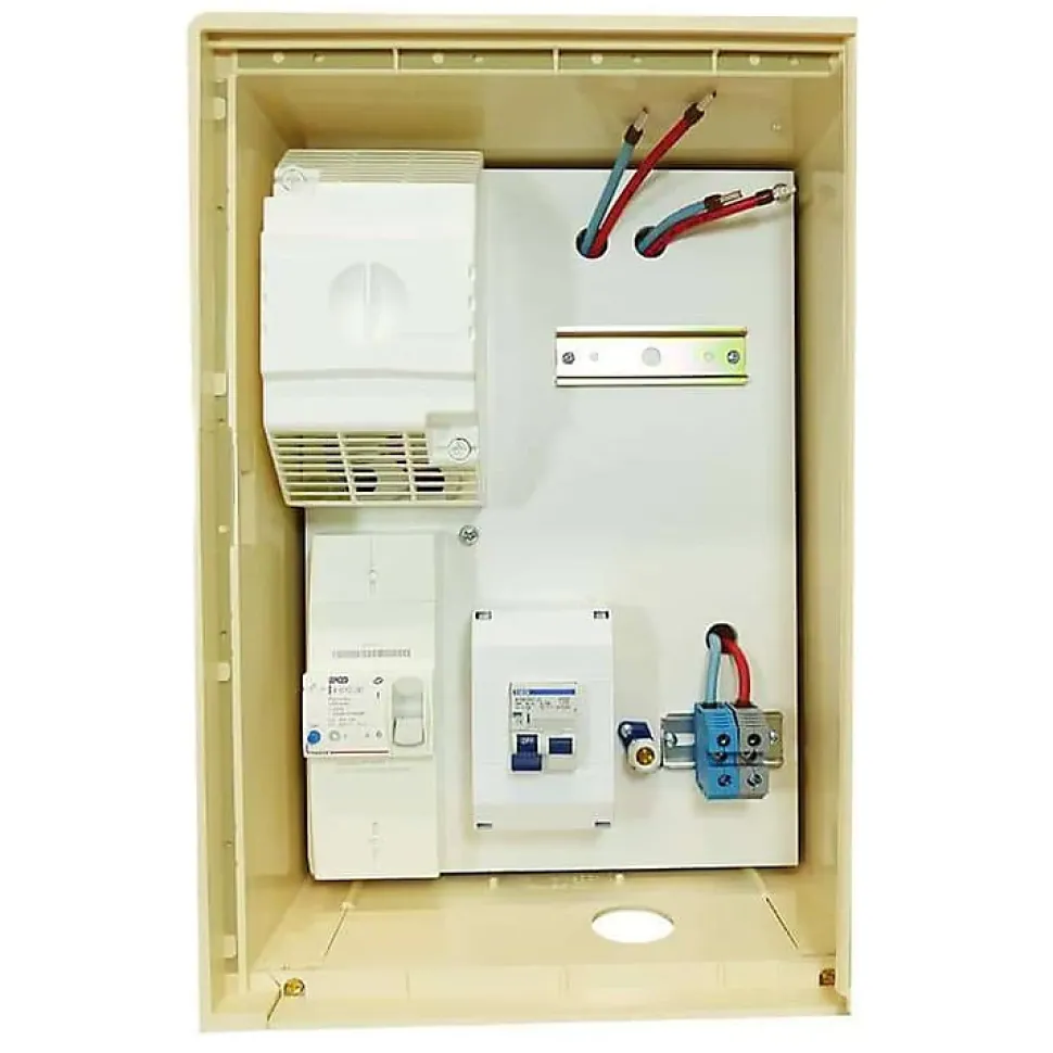 Coffret de chantier monophasé 12 kW - pack complet raccordement aérien 15 mètres conforme ENEDIS avec bornier IP2X