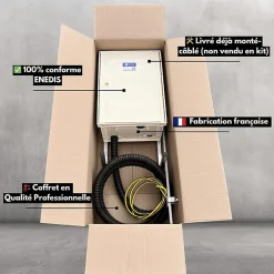 Coffret de chantier monophasé avec arrêt d'urgence
