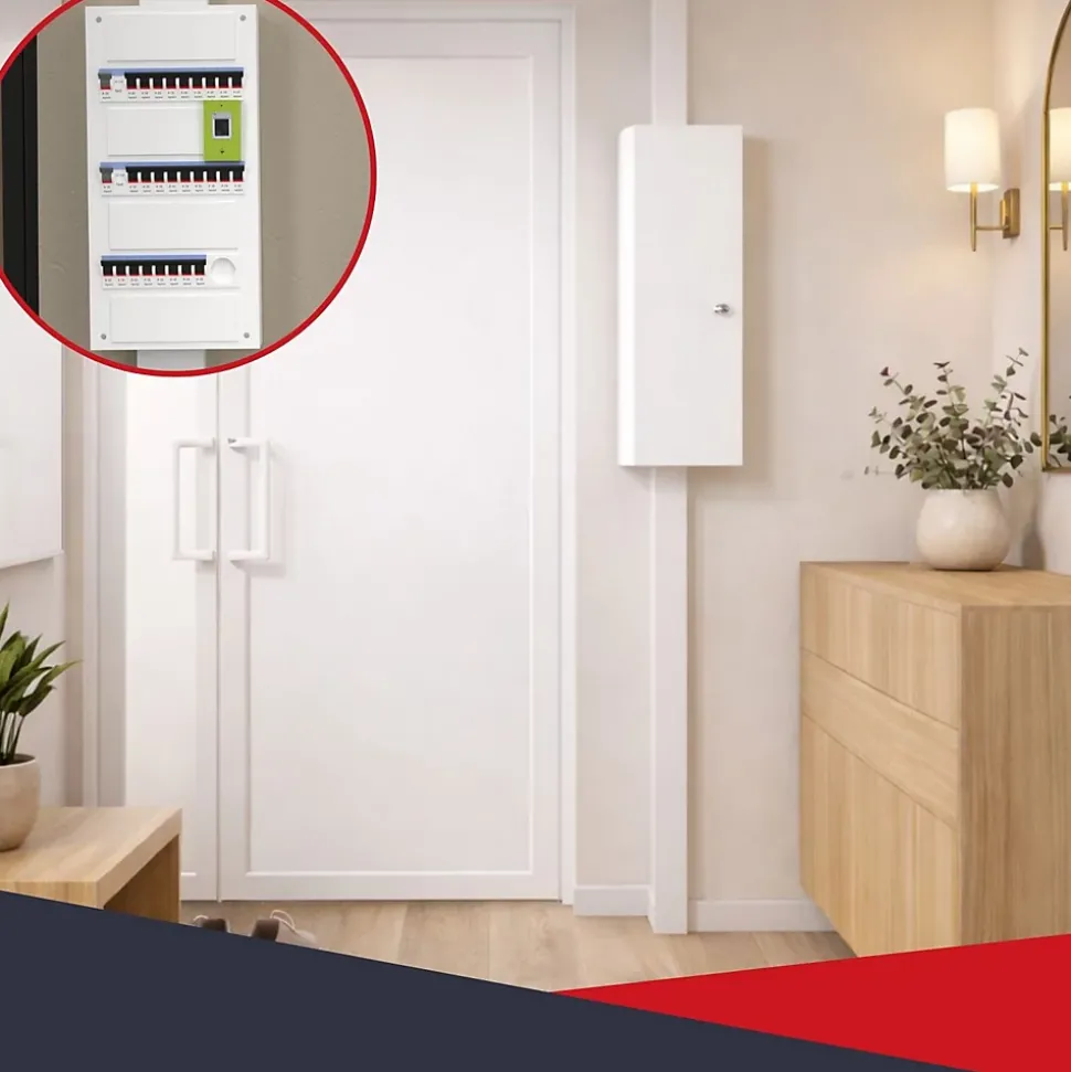 Coffret d'habillage ATOLE 13 modules en acier blanc avec serrure à clef - H 920 x L 340 x P 140 mm - Réf. RCH400GSS