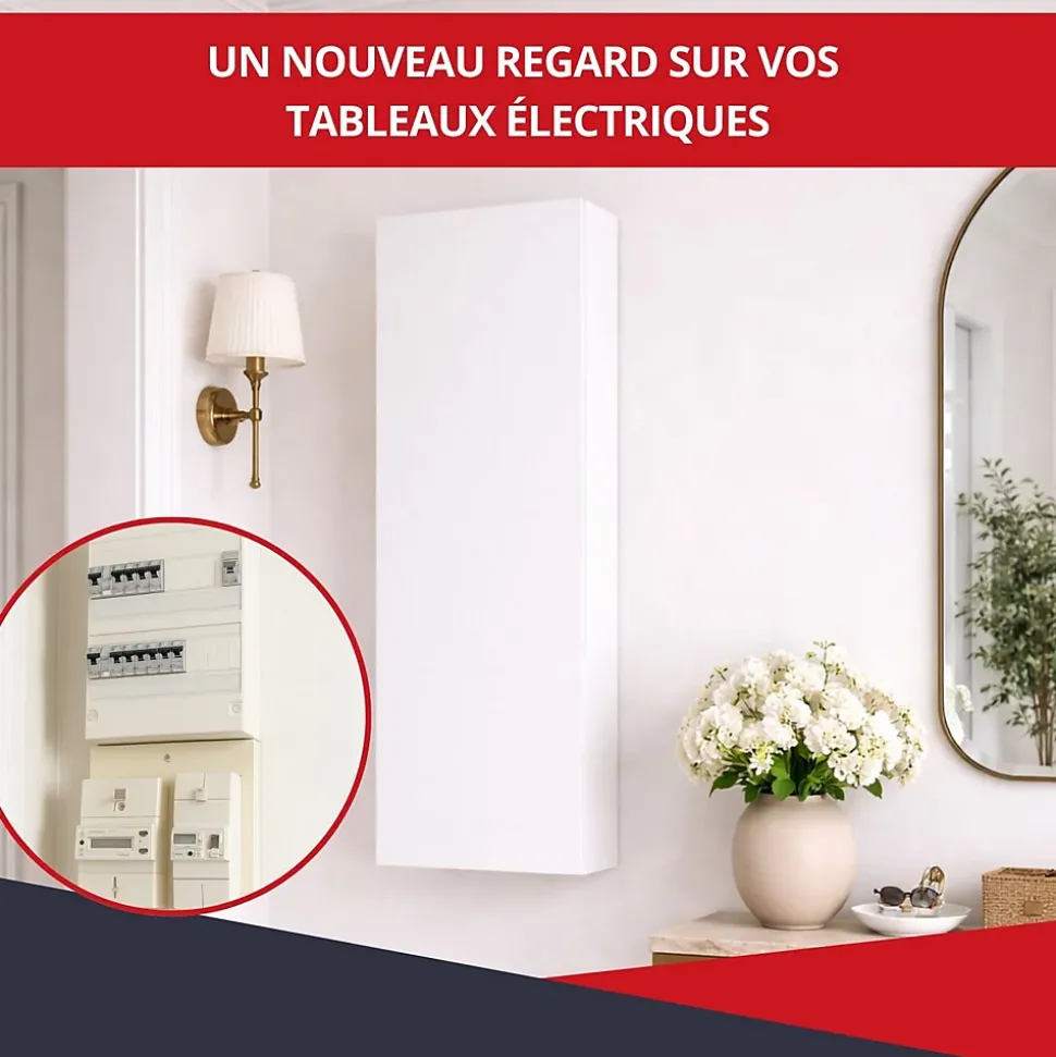 Coffret d'habillage ATOLE 13 modules en acier blanc pour tableaux éléctriques - H 1040 x L 340 x P 140 mm - Réf. RCH500