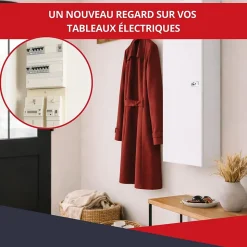 Coffret d'habillage ATOLE 13 modules en acier blanc avec serrure à clef - H 1170 x L 340 x P 140 mm - Réf. RCH600GSS