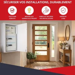Coffret d'habillage ATOLE 13 modules en acier blanc pour tableaux éléctriques - H 670 x L 340 x P 140 mm - Réf. RCH200