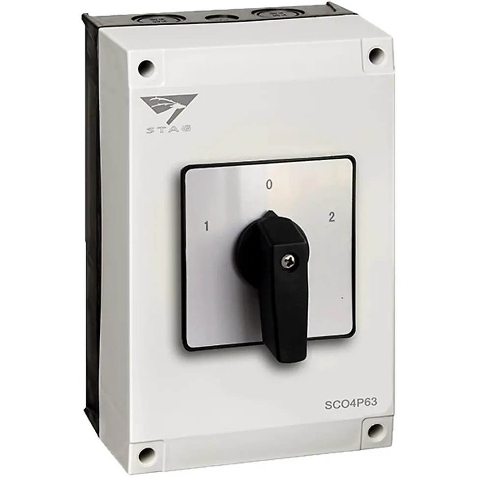 Coffret Inverseur De Source Manuel 63a Monophasé Ou Triphasé Pour Groupe électrogène - Avec Position 0