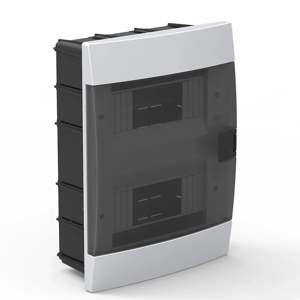 Coffret électrique encastré 16 modules Tableau électrique nu blanc fumé, 215 x 290,5 x 110 mm, HOROZ