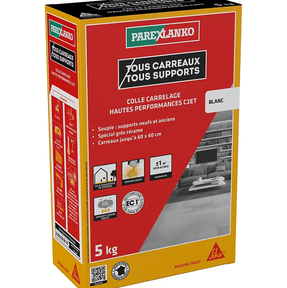 Colle carrelage blanche hautes performances 5 kg Parexlanko