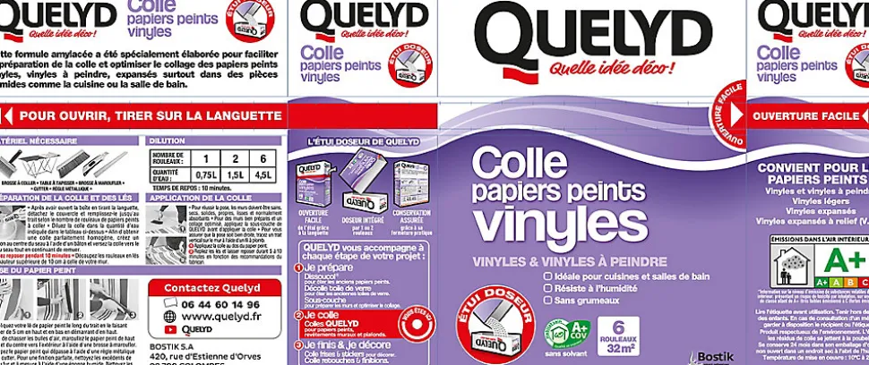 Colle en poudre - adaptée pour tout papiers peints vinyles - surface de couverture 32 m² - Quelyd 30601637