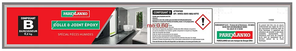 Colle et joint époxy beige spécial pièces humides 3 kg Parexlanko