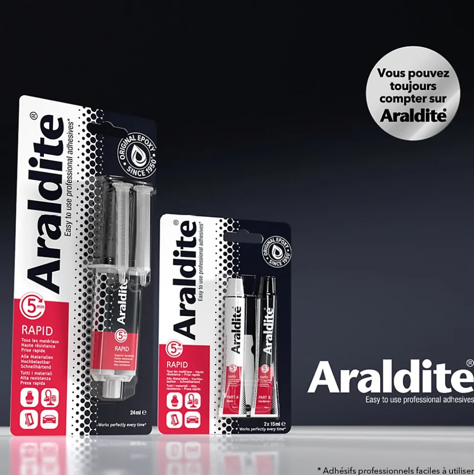 Colle haute performance epoxy à prise rapide Araldite matériaux 24 ml