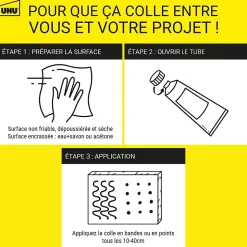Colle mastic extra forte express UHU Poly Max transparente tube 115g