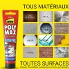 Colle mastic extra forte express UHU Poly Max blanc tube 165g
