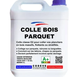 Colle Parquet - 20 L - Codeve Bois - Pour L'assemblage De Votre Parquet, Plancher, Escalier Ou Autre Sol En Bois.