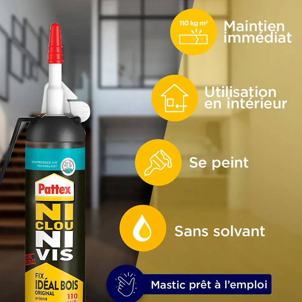 Colle Pattex Ni Clou Ni Vis extra fort et rapide cartouche 200g