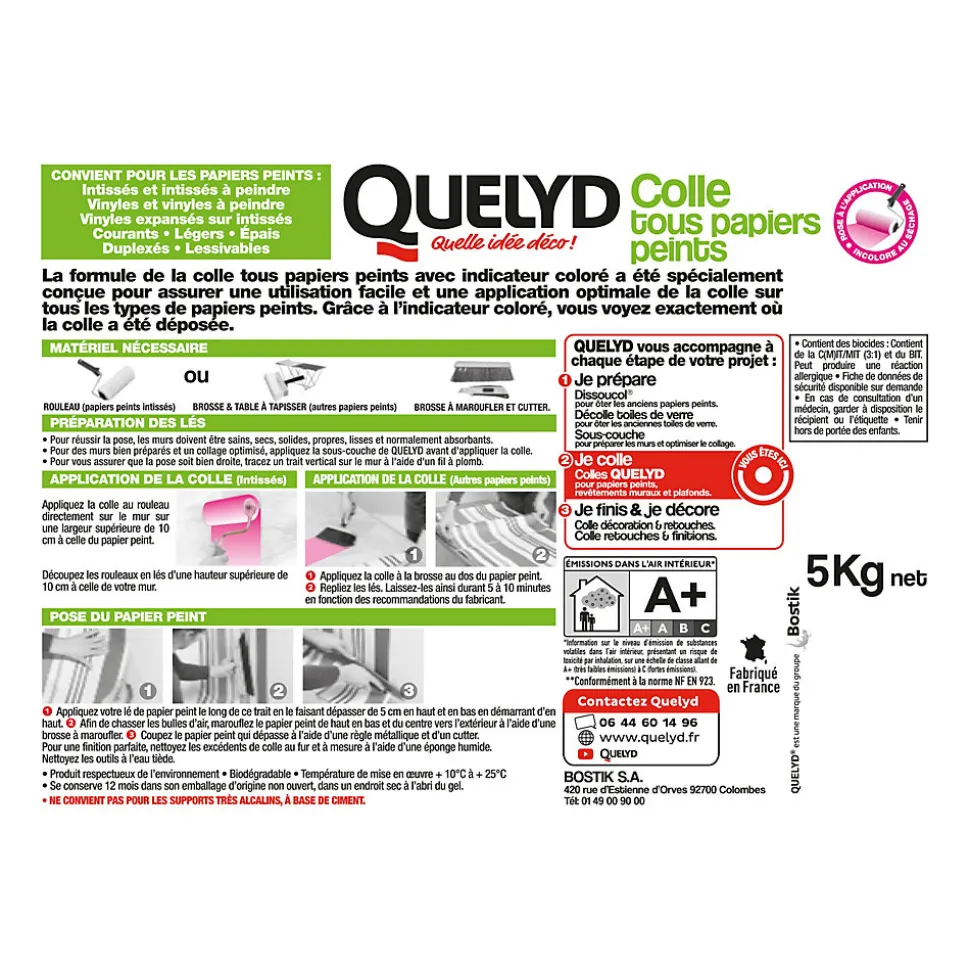 Colle pour papier peint premium Quelyd 5kg