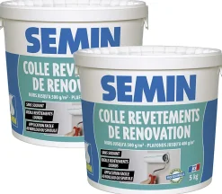 Colle Revêtements de Rénovation Lisse en Pâte Semin, Prête à l'Emploi, Intérieur, Seau de 5 kg (Lot de 2)