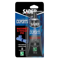 Colle Sader pour Raccords et Tuyaux en PVC 250 ml avec pinceau applicateur
