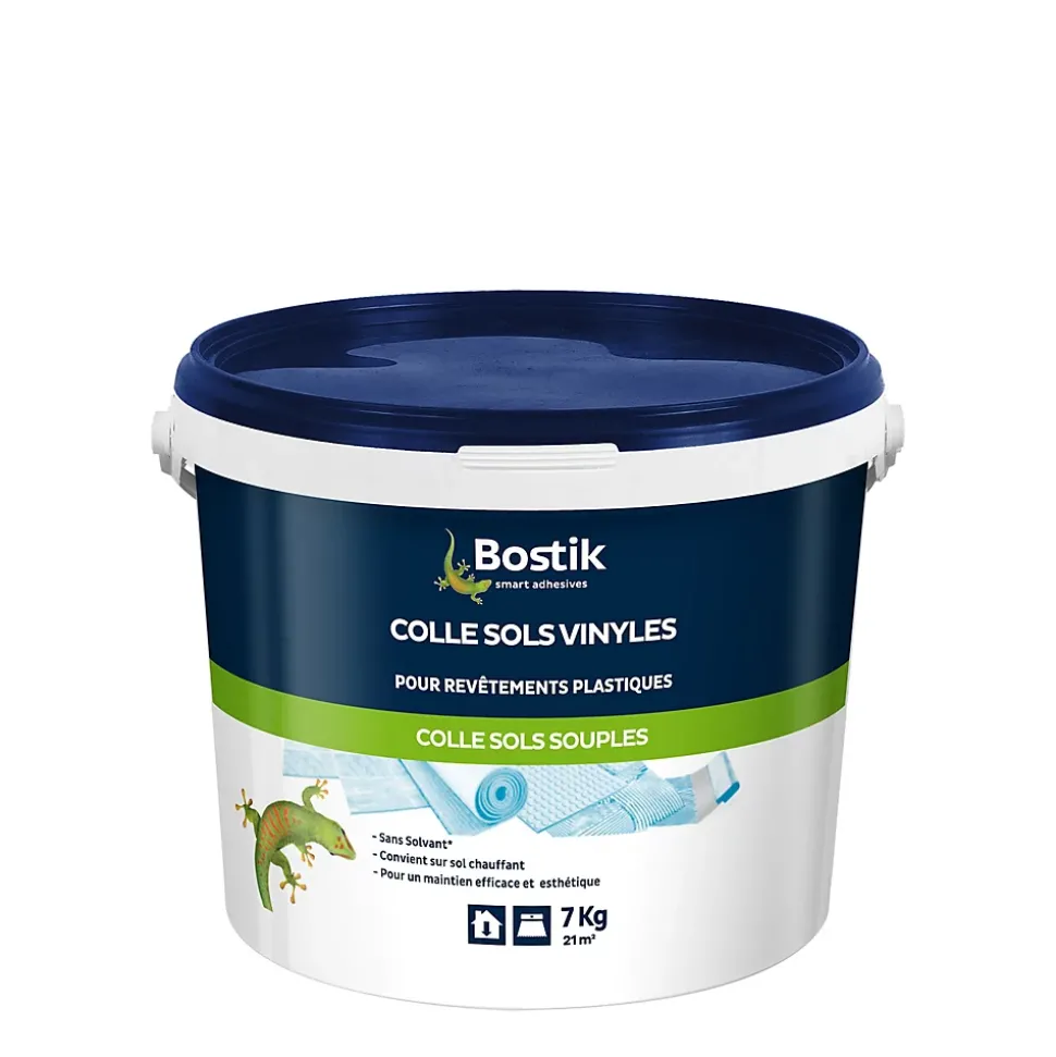 Colle Sols Souples Bostik pour Sols Vinyles - Revêtements Plastiques 7kg