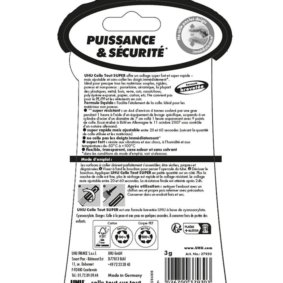 Colle UHU Colle Tout Super format liquide 3 grammes