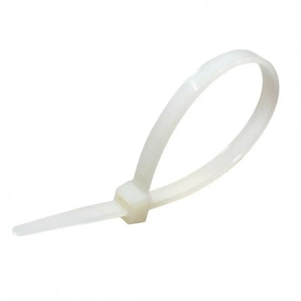 Colliers de fixation en nylon. Blancs. 2,5x100 - 100pces