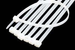 Colliers de fixation en nylon. Blancs. 2,5x200 - 100pces