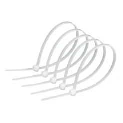 Colliers de serrage colliers de câblage sans halogène 2,5 x 80 mm blancs EDO777778 lot de 100 pcs