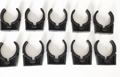 Colliers PVC de fixation à clip pince ouverte PVC 50mm (Lot de 10)
