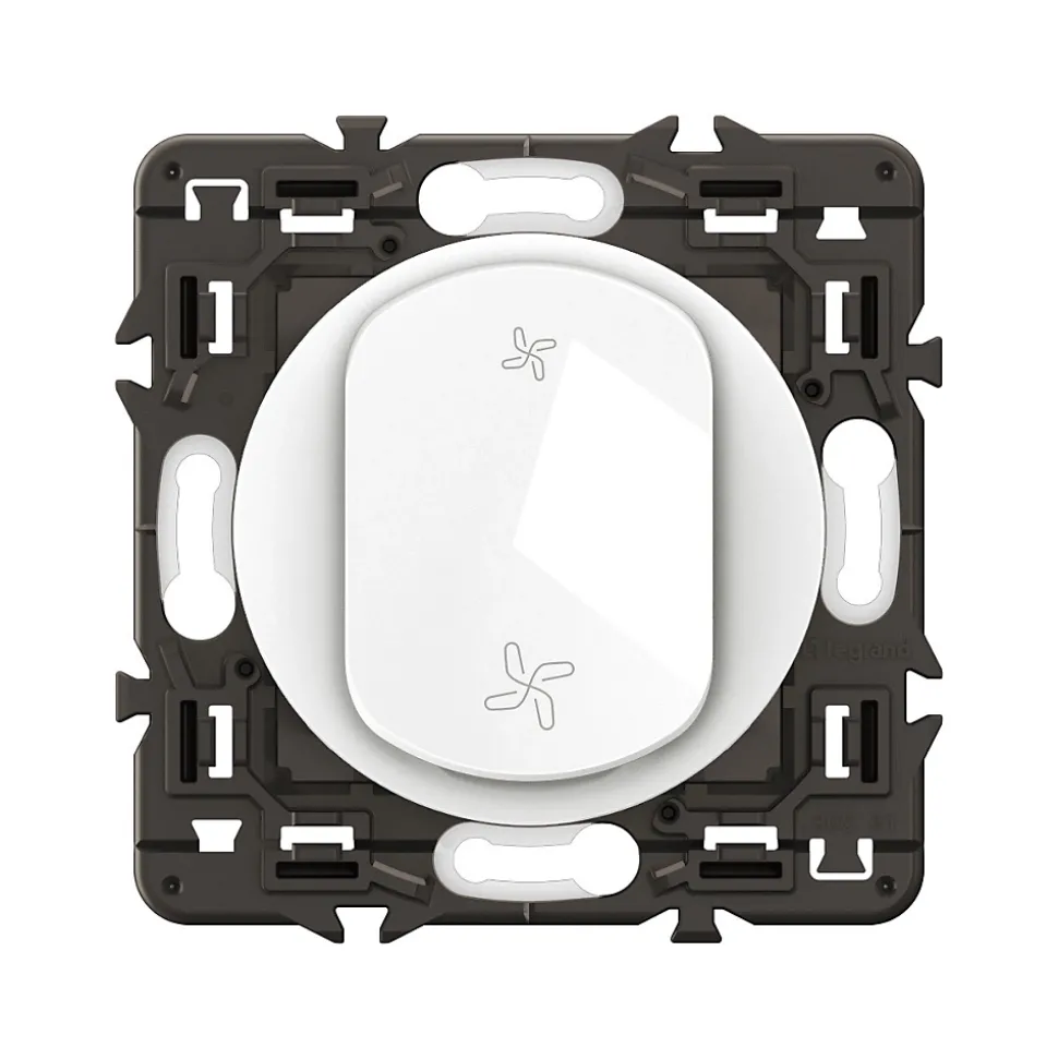 Commande poussoir de VMC Legrand Céliane blanc